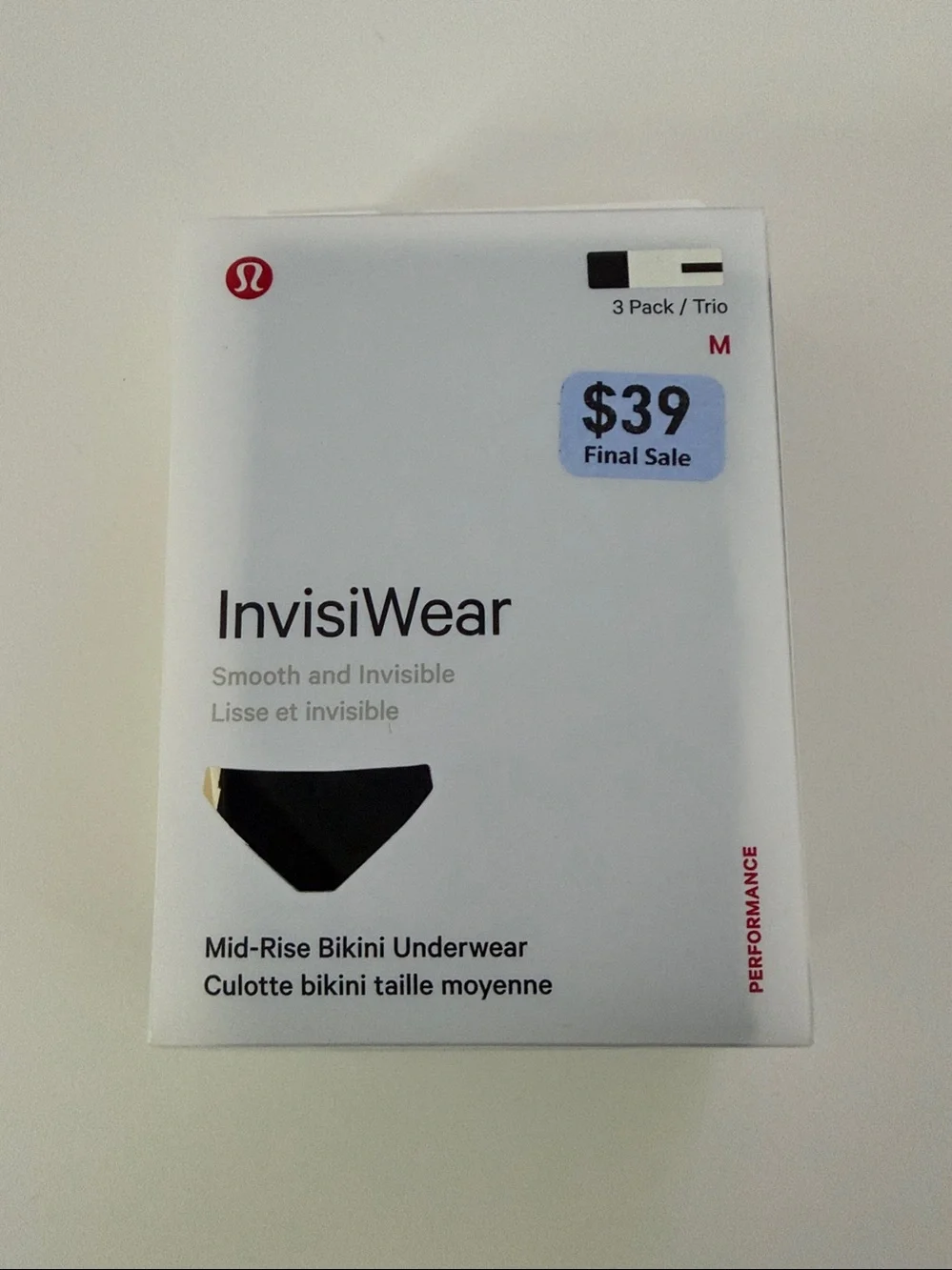 Lululemon - InvisiWear Mid-Rise Bikini Underwear - (3 Pack) - Size M - NWT